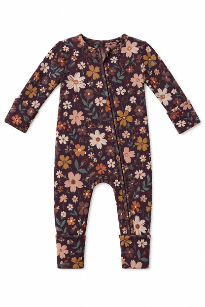 Plum Floral Zip Pajamas