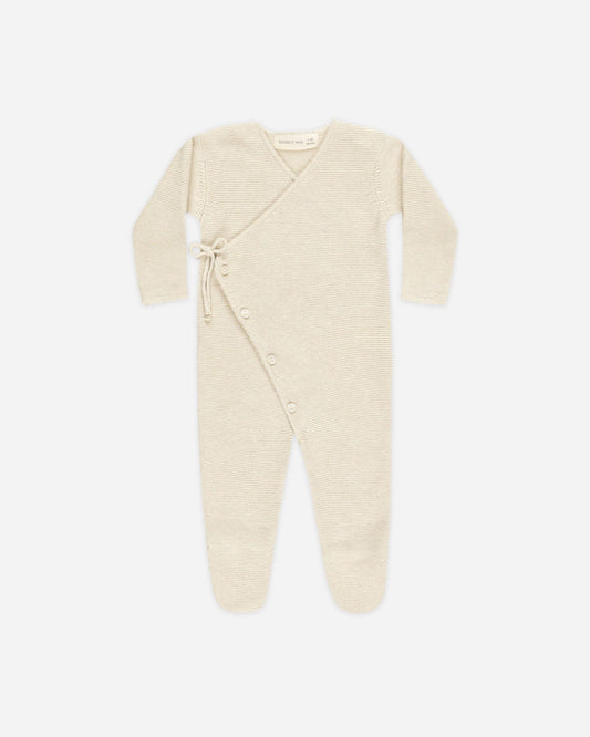 Wrap Knit Footie - Natural
