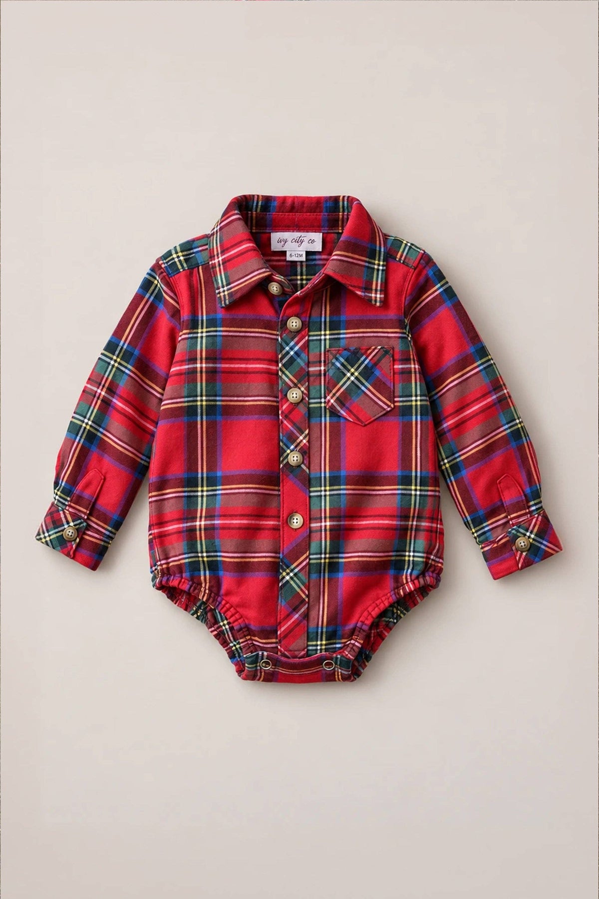 John Romper in Holiday Plaid