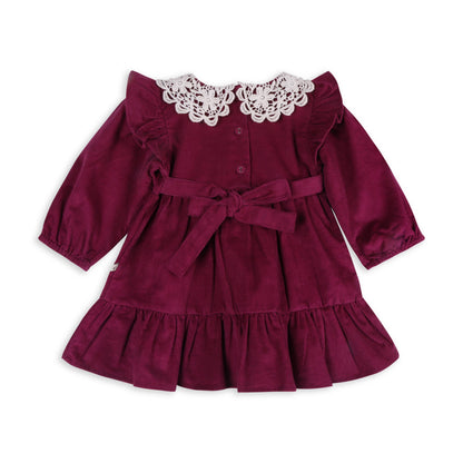 Corduroy Dress Set - Raspberry