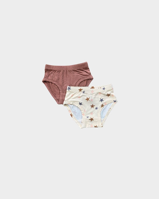 Girl's Bamboo Underwear: Mauve Solid