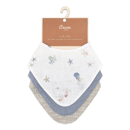 Muslin Bib Set - Cove Ocean