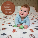 Boots Western Muslin Swaddle Blanket
