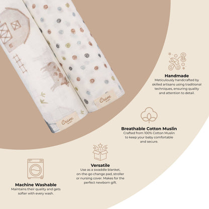 Muslin Swaddle Set - Farmhouse