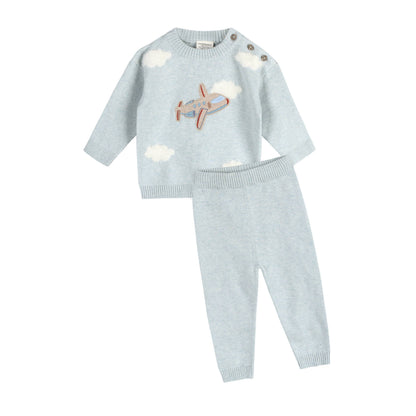 Knit Sweater Set - Airplane