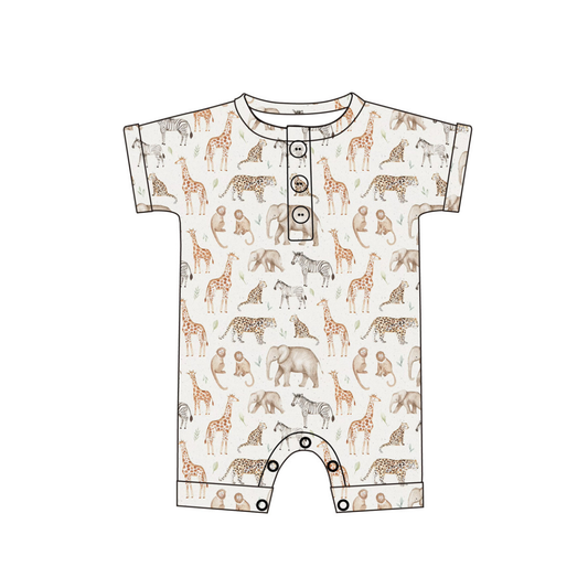 Bamboo Henley Shortie | Jungle Friends