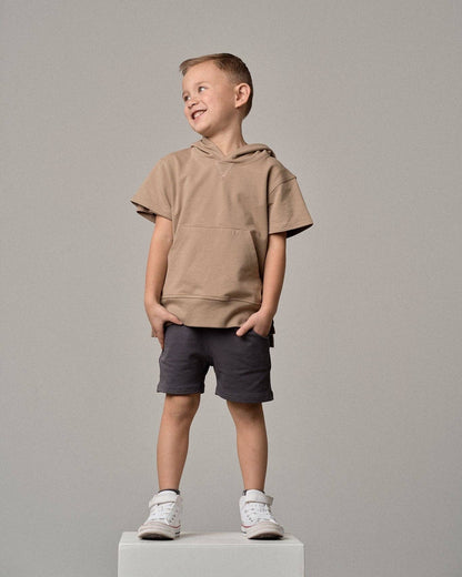 Short Sleeve Hoodie - Driftwood