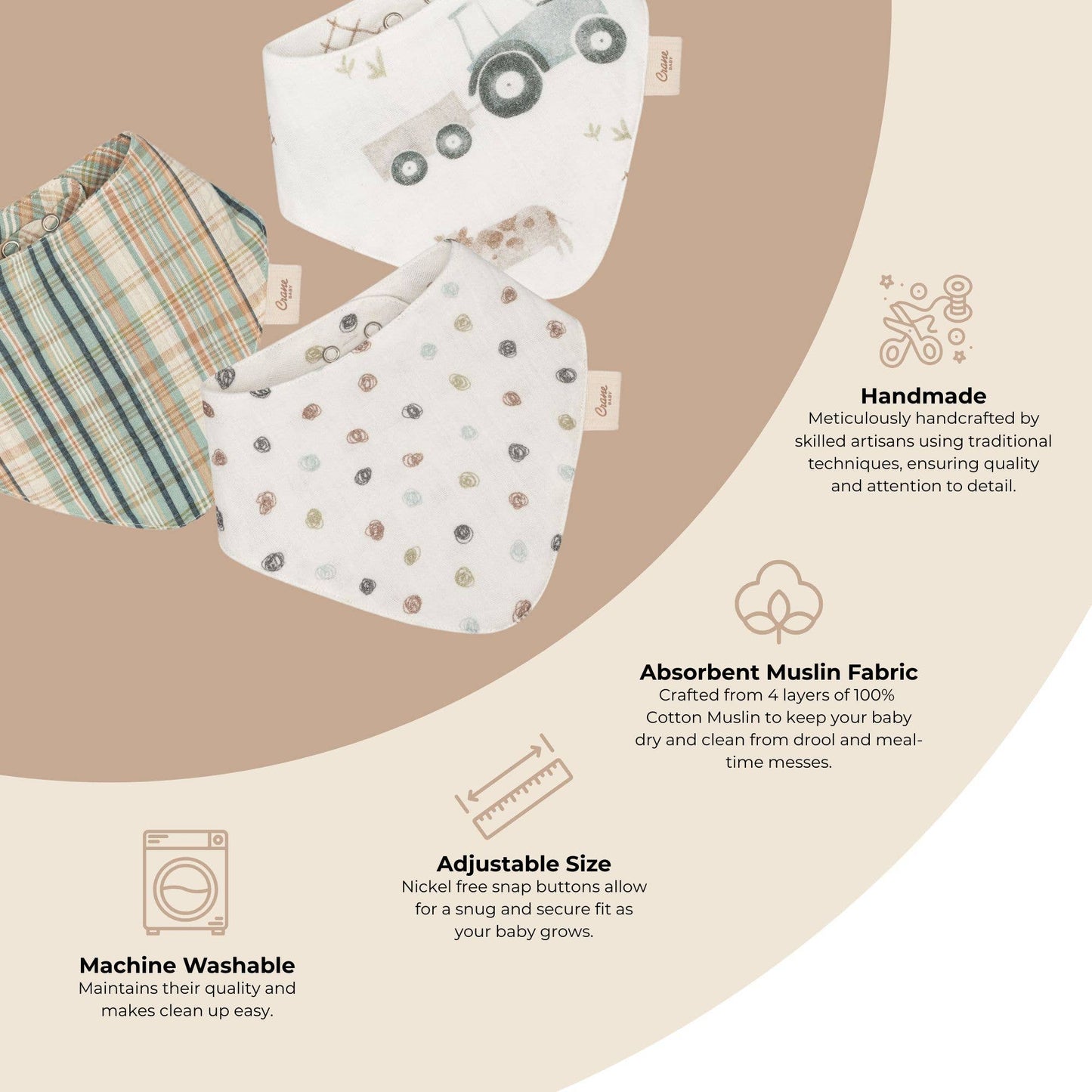 Muslin Bib Set - Farmhouse