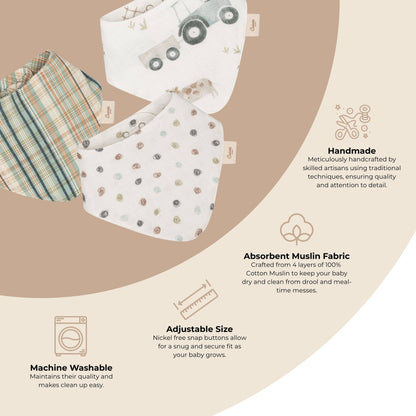 Muslin Bib Set - Farmhouse