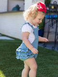 Denim Flutter Overall Romper
