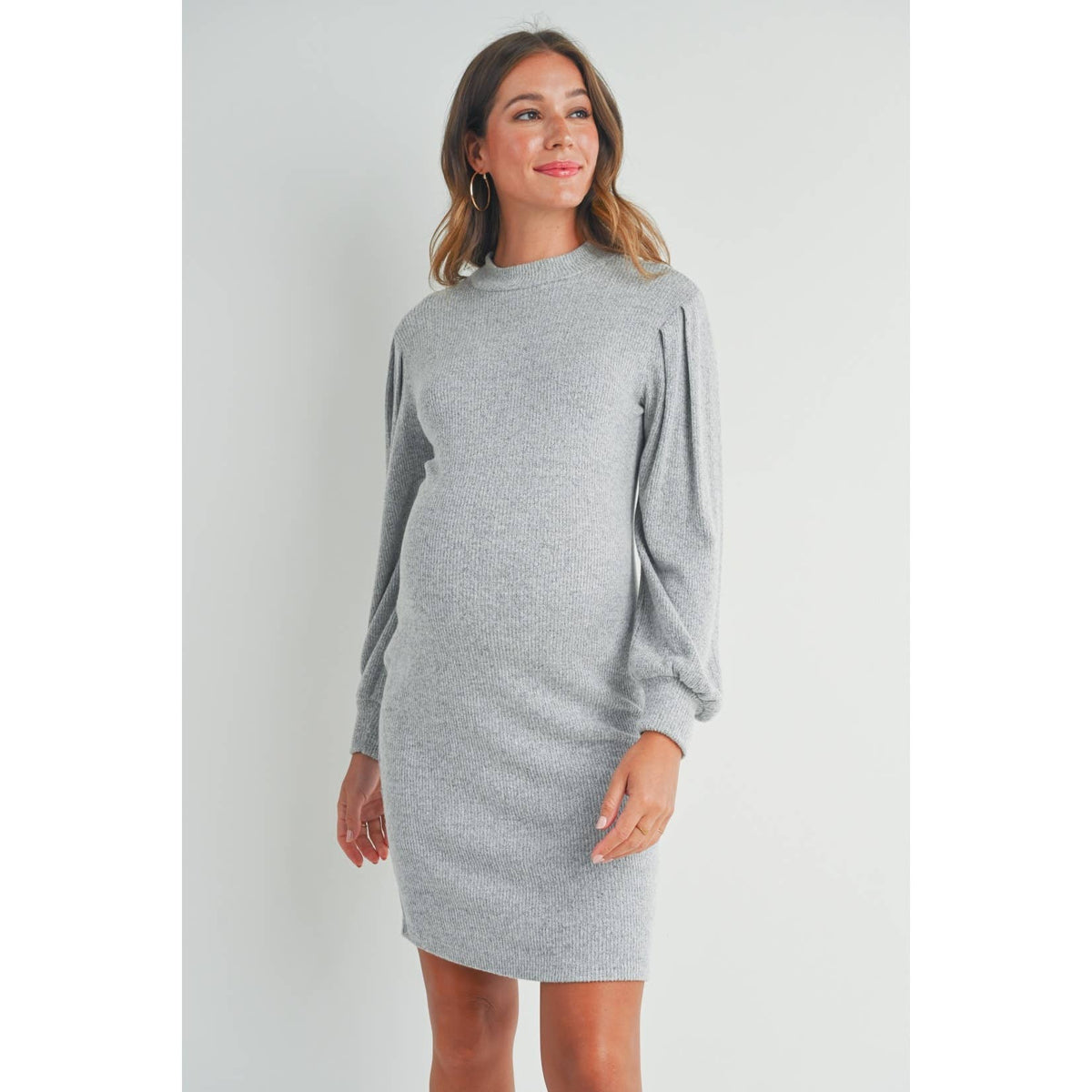 Maternity LS Rib Knit Dress