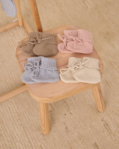 Knit Booties - Rose