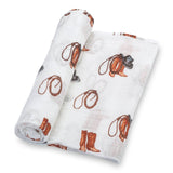 Boots Western Muslin Swaddle Blanket
