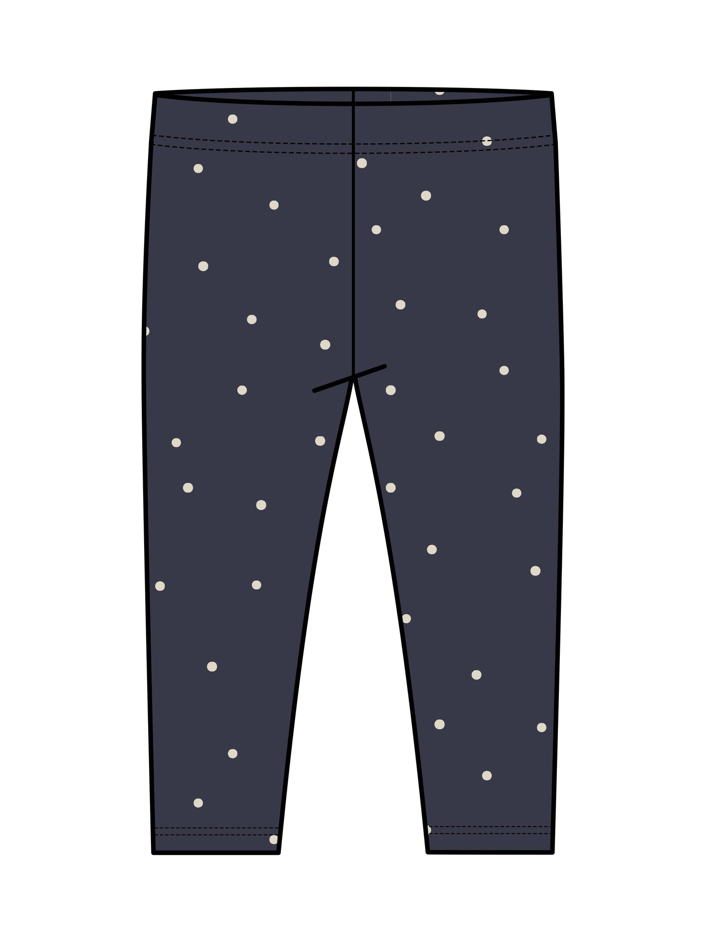 Colored Organics - Lennon Ribbed Leggings - Navy Dot