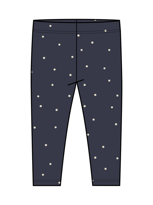 Colored Organics - Lennon Ribbed Leggings - Navy Dot