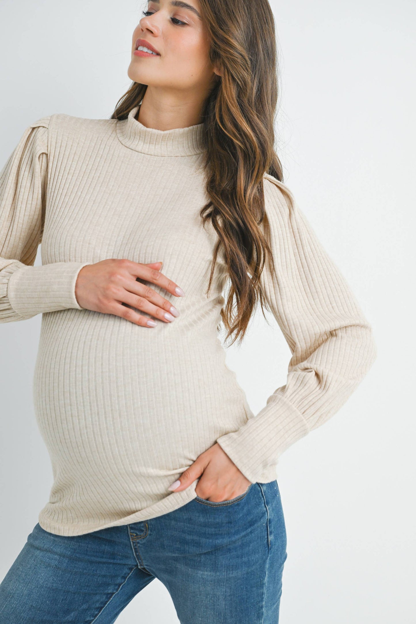 Puff Sleeve Maternity Top