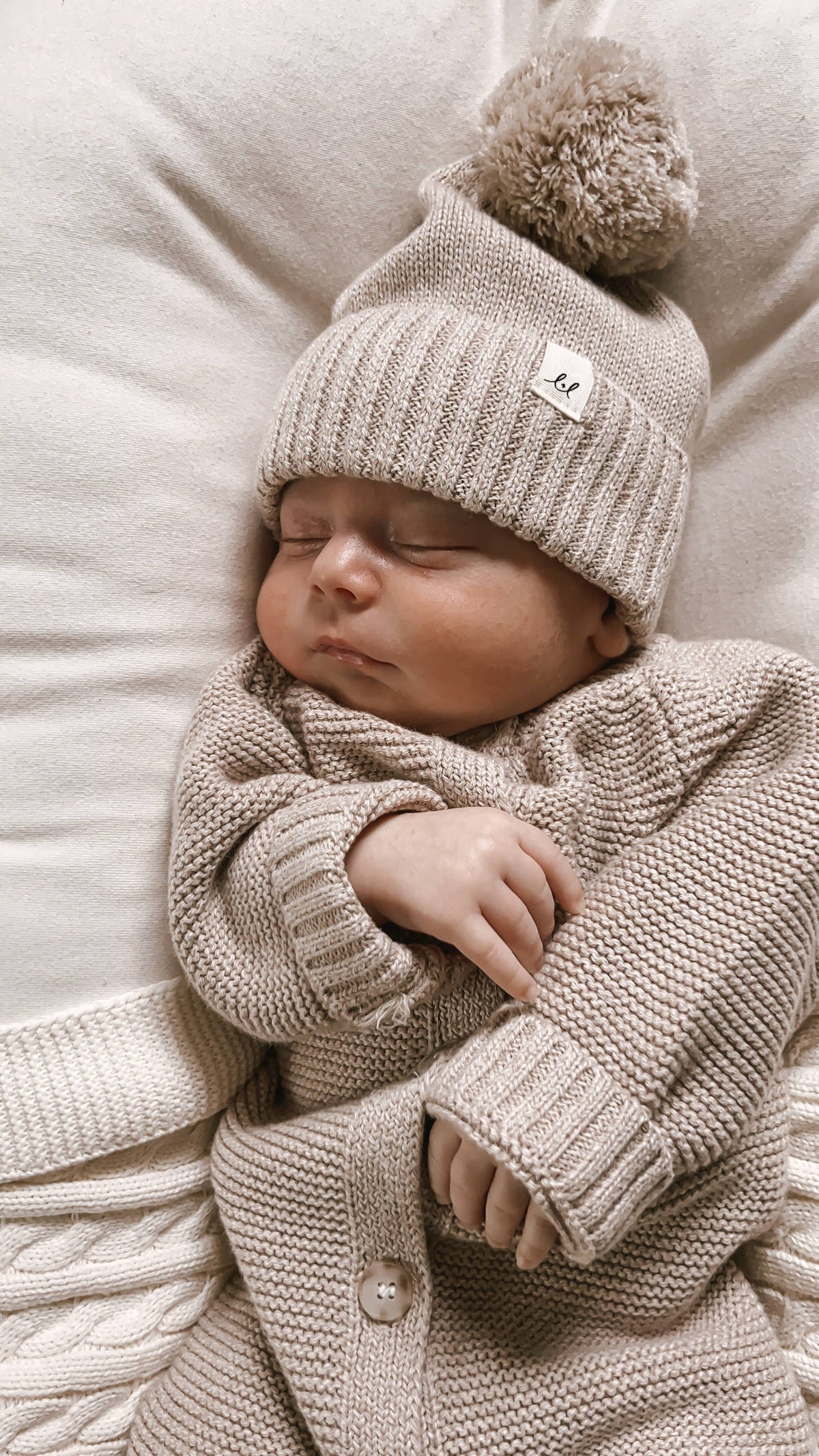 Purl Knit Jumpsuit - Heather Beige