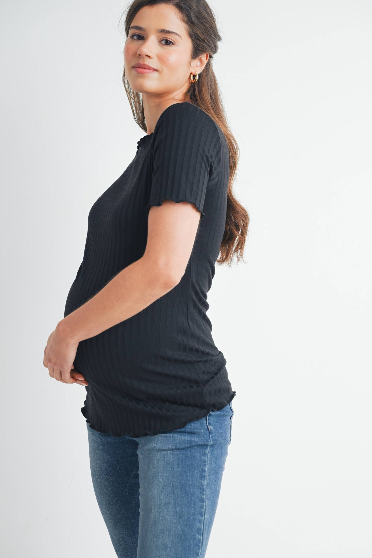 Ribbed SS T-Shirt Maternity