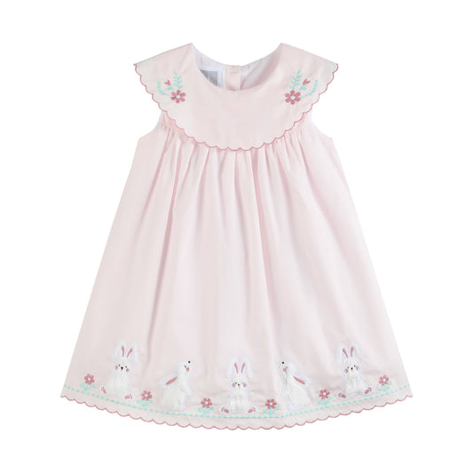 Scallop Collar Dress - Bunnies