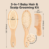 Baby Hair Brush and Comb Set: Walnut