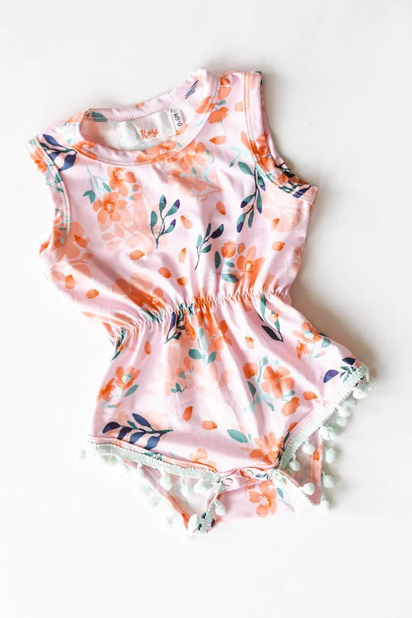 Mila & Rose- Lilies and Leaves romper