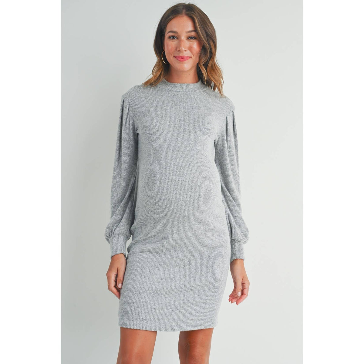 Maternity LS Rib Knit Dress
