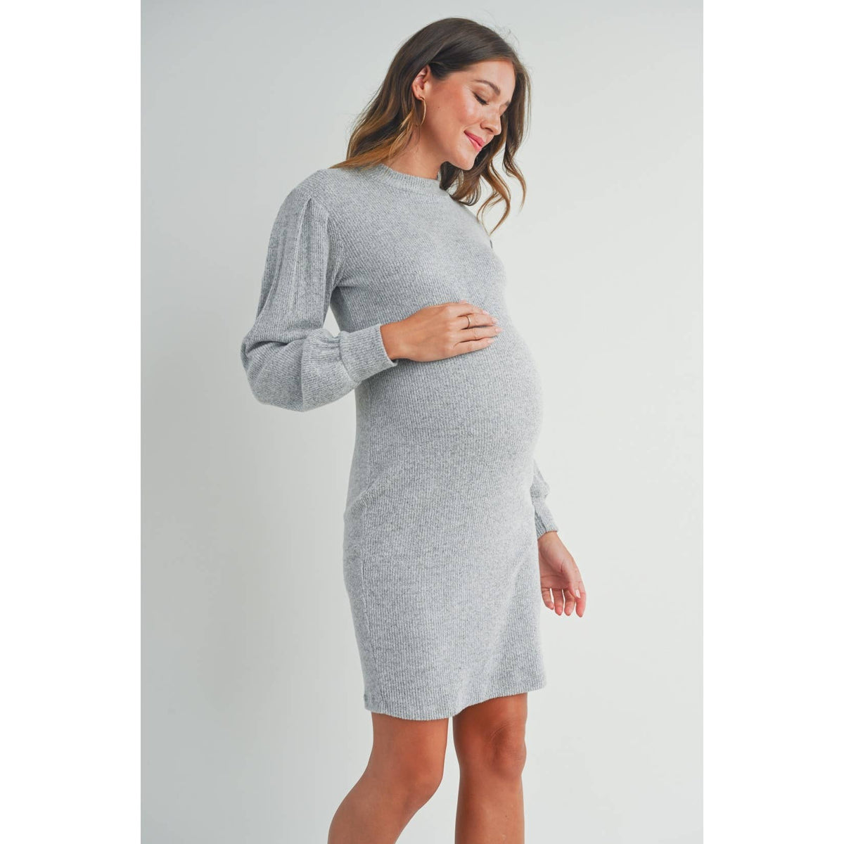 Maternity LS Rib Knit Dress