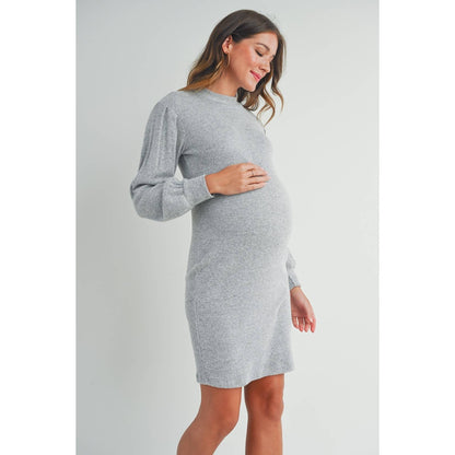 Maternity LS Rib Knit Dress
