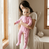 Ruffle Footie Perfect Pink Rib