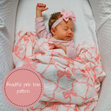 Beautiful Bows Muslin Swaddle Blanket