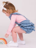 Denim Flutter Overall Romper