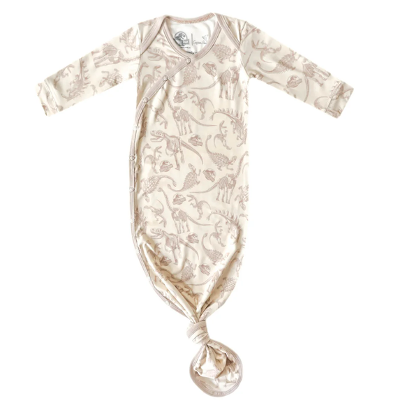 Fossils Newborn Knotted Gown