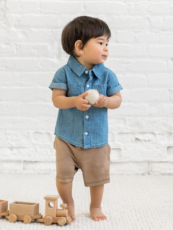 Organic Graham Chambray Button Down
