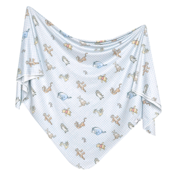 Winnie Blue Knit Swaddle Blanket