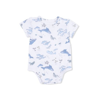 Angel Dear - SS Bodysuit - Blue Whales