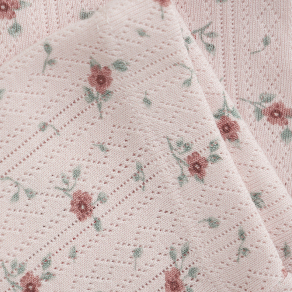 En Fant - Pointelle Leggings - Rose Floral
