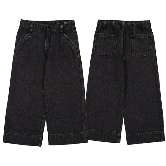 Mayoral - Wide Leg Denim Pants - Black