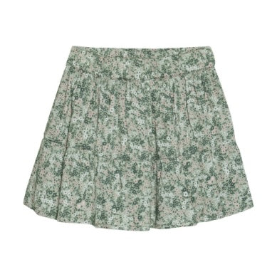 Dainty Floral Green Twill Skirt