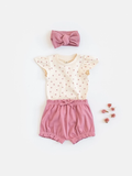 Organic Pearl Petal Sleeve Bodysuit - Floral/Punch