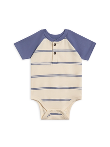 Sosa Raglan Henley Bodysuit - Sole Stripe/Marino