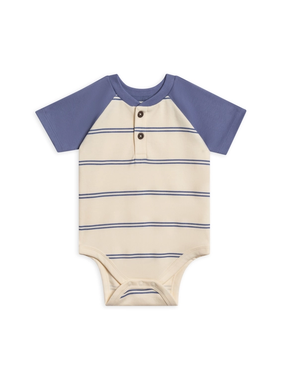 Sosa Raglan Henley Bodysuit - Sole Stripe/Marino