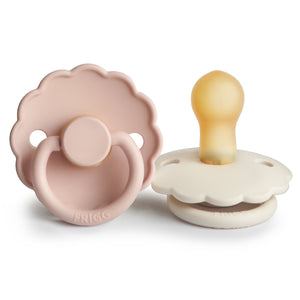 FRIGG Daisy Natural Rubber Baby Pacifier - (BLUSH/CREAM)