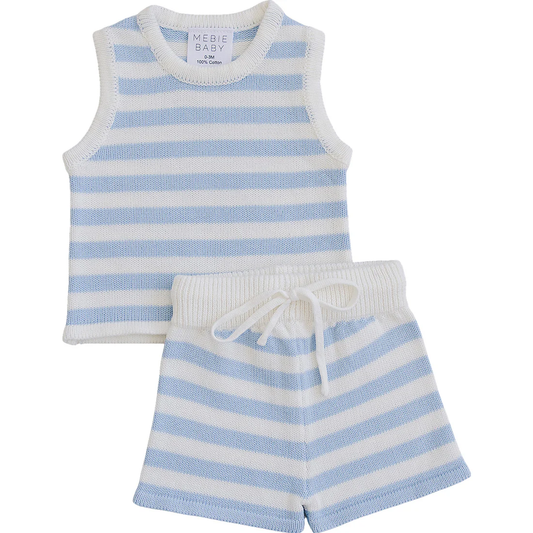 Blue Stripe Short Tank Set