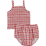 Ruched Bloomer Set - Red Check