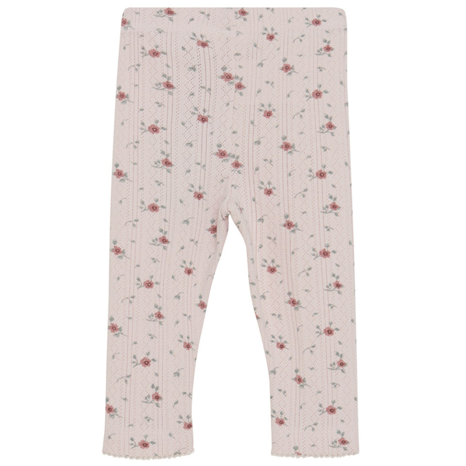 En Fant - Pointelle Leggings - Rose Floral
