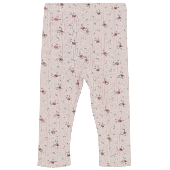 En Fant - Pointelle Leggings - Rose Floral