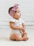 Organic Pearl Petal Sleeve Bodysuit - Floral/Punch