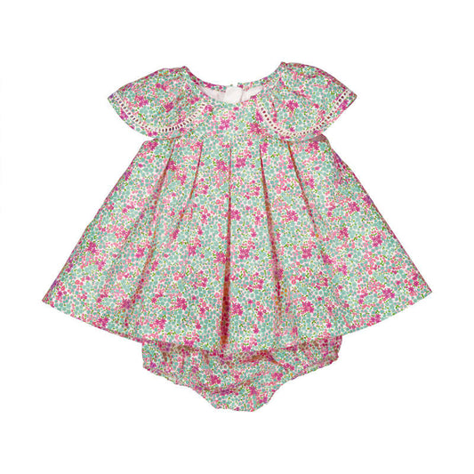 Mayoral - Petal Sleeve Dress - Aqua Floral