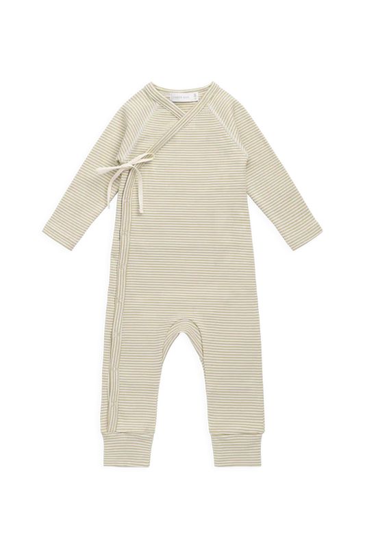 Micah Wrap Onepiece - Hay Stripe