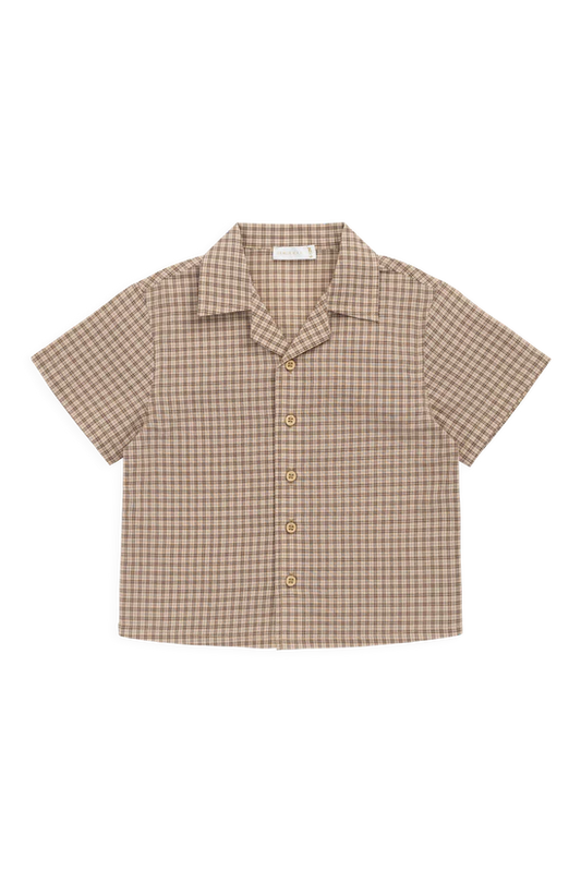 Silas Collared Shirt - Cocoa Check